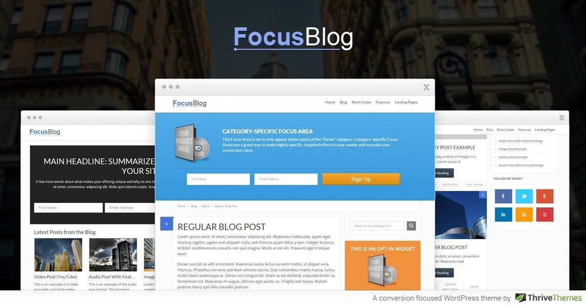 Thrive Themes Focusblog WordPress