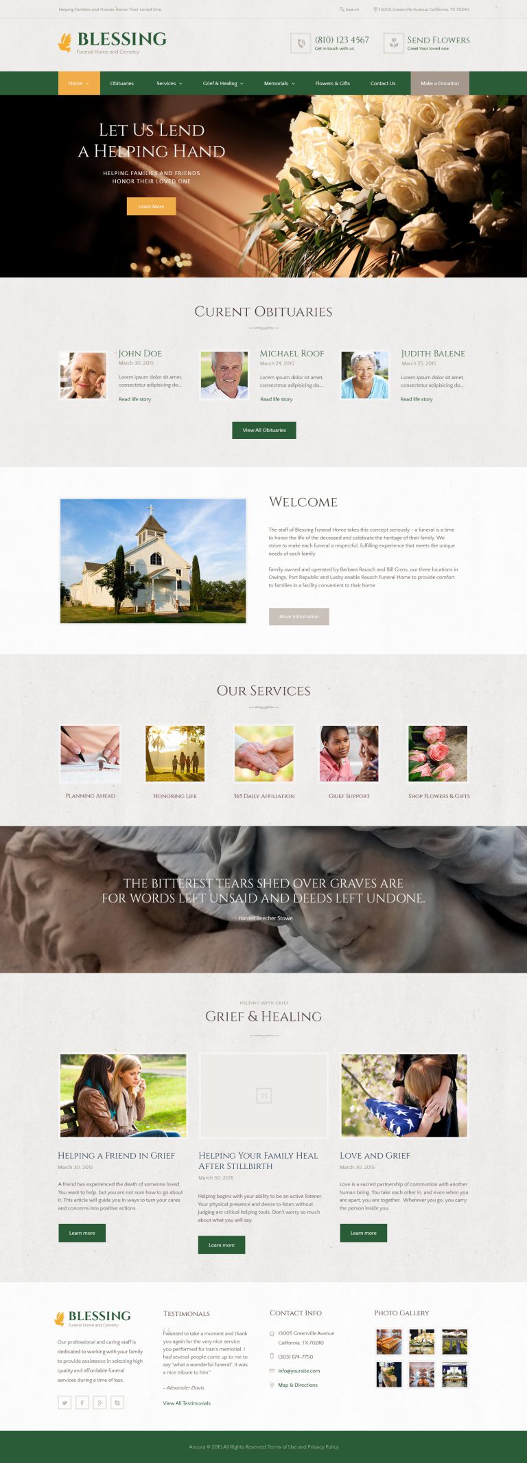 سرزمین وردپرس دانلود قالب وردپرس BLESSING Funeral Home نسخه 3.2 کاملا